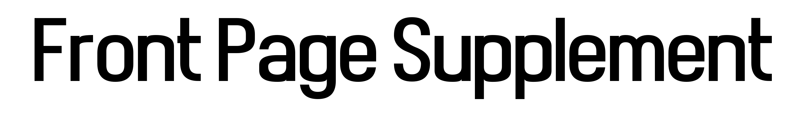Front Page Supplement